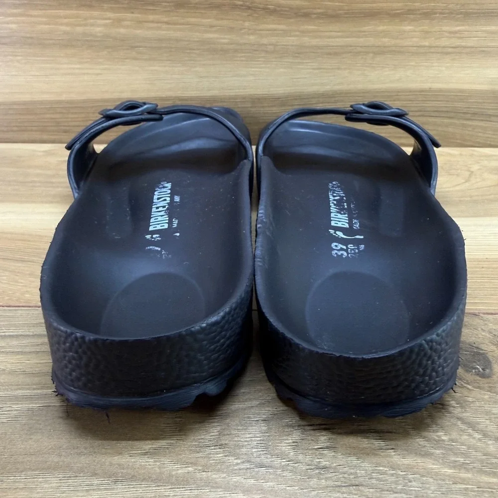 Birkenstock Arizona Eva Madrid Black Slides Womens 8 N EU 39 Slip On Rubber Walk